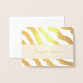 ゼブラストライプのパターンおめでとう 箔カード (封筒付き正面)