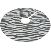 ゼブラストライプのファーリアリスティックエキゾチックアニマルプリント ブラッシュドポリエステルツリースカート (アングル)