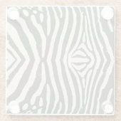ゼブラストライプアニマルプリントパターン ガラスコースター (裏面)