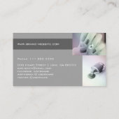 ゼブラストライプアニマルプリント写真テンプレート エレガント 名刺 (裏面)