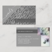 ゼブラストライプアニマルプリント写真テンプレート エレガント 名刺 (正面/裏面)