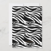 ゼブラストライプイエローリボンフォトパーティー招待状 招待状 (裏面)