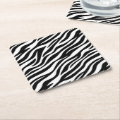ゼブラストライプシームレスパターンアニマルプリント-60492 スクエアペーパーコースター (アングル)