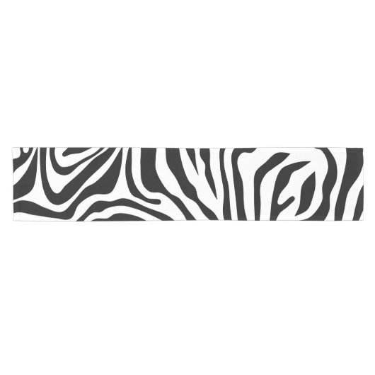 ゼブラストライプズ白黒ワイルドアニマルプリント ショートテーブルランナー (横)