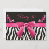 ゼブラストライプハイヒール誕生日パーティー30th 招待状 (正面)