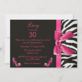 ゼブラストライプハイヒール誕生日パーティー30th 招待状 (裏面)