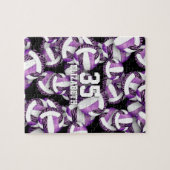 ゼブラストライプバレーボールの女の子パープル ジグソーパズル (横)