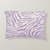 ゼブラストライプパープル名門私立校風のワイルドアニマルプリント アクセントクッション (裏面)