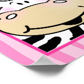 ゼブラストライプピンクカスタマイズされたベビーアートプリント ポスター (角)