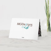 ゼブラストライプピンク&ブラックシック・ビジネスありがとう サンキューカード (裏面)