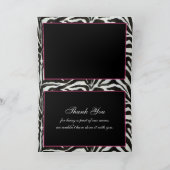 ゼブラストライプピンク&ブラックシック・ビジネスありがとう サンキューカード (内部)