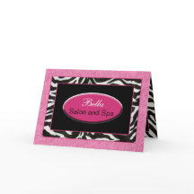 ゼブラストライプピンク&ブラックシック・ビジネスありがとう