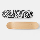 ゼブラストライプブラック&ホワイトワイルドアニマルプリント スケートボード (横)
