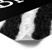 ゼブラストライププリントカスタム誕生日パーティバナー ポスター (角)