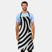 ゼブラストライプモダンプリント エプロン (着用した状態)