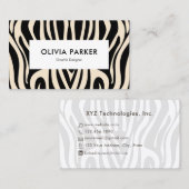 ゼブラストライプモダンミニマル名刺 名刺 (正面/裏面)