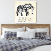 ゼブラストライプ付き象+アイディア キャンバスプリント (インサイチュ (寝室))
