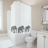 ゼブラストライプ付き象+アイディア シャワーカーテン (インサイチュ)