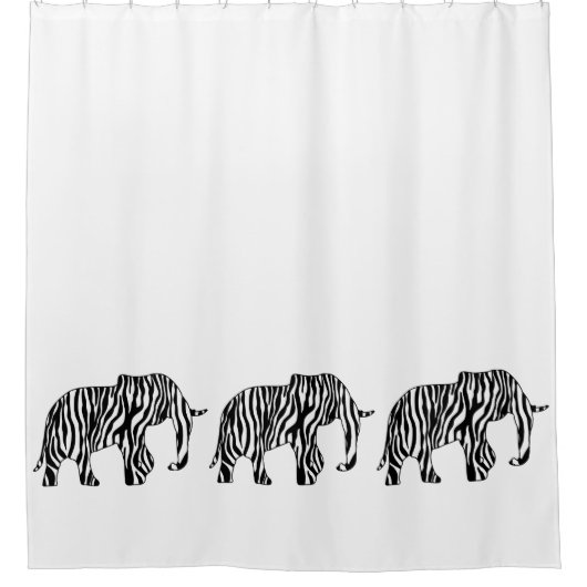 ゼブラストライプ付き象+アイディア シャワーカーテン (正面)