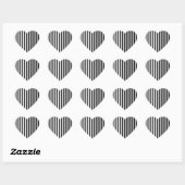 ゼブラストライプ任意のカラー白黒 ハートシール (シート)