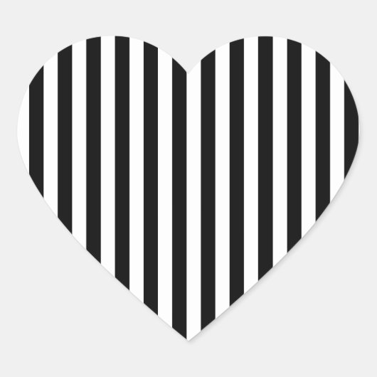 ゼブラストライプ任意のカラー白黒 ハートシール (正面)