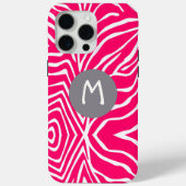ゼブラストライプ任意の色をパーソナライズMonogram iPhone Case-Mate iPhoneケース (裏面)