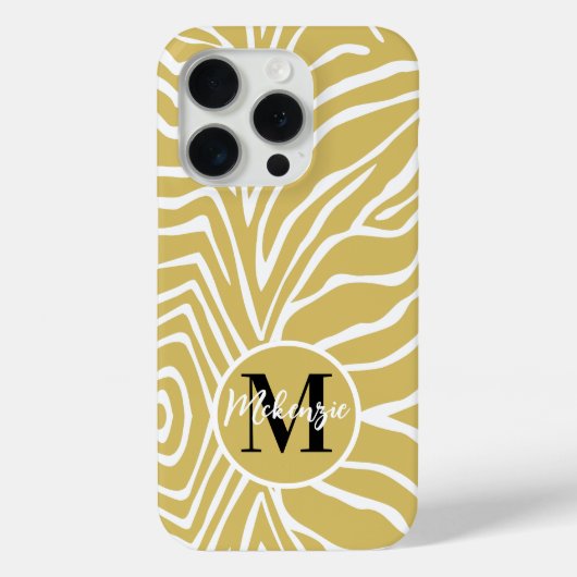 ゼブラストライプ任意の色をパーソナライズMonogram iPhone Case-Mate iPhoneケース (裏面)