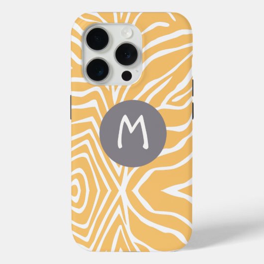 ゼブラストライプ任意の色をパーソナライズMonogram iPhone Case-Mate iPhoneケース (裏面)