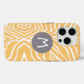 ゼブラストライプ任意の色をパーソナライズMonogram iPhone Case-Mate iPhoneケース (裏面 (横))