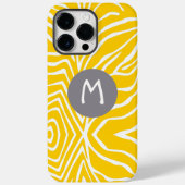 ゼブラストライプ任意の色をパーソナライズMonogram iPhone Case-Mate iPhoneケース (裏面)