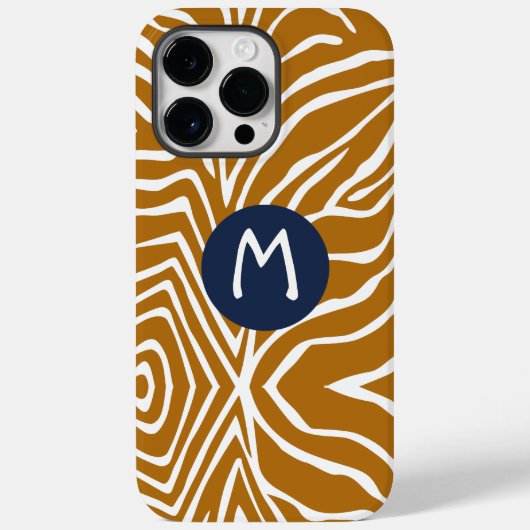 ゼブラストライプ任意の色をパーソナライズMonogram iPhone Case-Mate iPhoneケース (裏面)