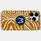 ゼブラストライプ任意の色をパーソナライズMonogram iPhone Case-Mate iPhoneケース (裏面 (横))