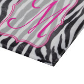 ゼブラストライプ動物用モノグラムガラス切断板 カッティングボード (角)