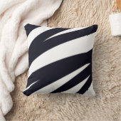 ゼブラストライプ枕の黒と白のデザイン クッション (ブランケット)