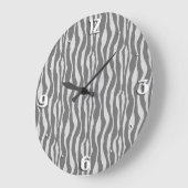 ゼブラストライプ – グレーのシェード ラージ壁時計 (傾斜)