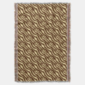 ゼブラストライプ – チョコレートブラウンとカメルタン スローブランケット (正面縦)