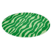 ゼブラストライプ – ライムグリーンの色合い カッティングボード (角)