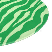 ゼブラストライプ – ライムグリーンの色合い カッティングボード (角)