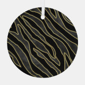ゼブラストライプ:抽象芸術モノクロシームレス。 ガラスオーナメント (裏面)