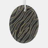 ゼブラストライプ:抽象芸術モノクロシームレス。 ガラスオーナメント (正面右)
