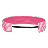 ゼブラストライプ – 明るい赤紫色とライトピンク アスレチックヘッドバンド (裏面)