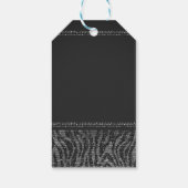 ゼブラスパークルシルバーブラックグラムシックなパーティーフェイスバー ギフトタグ (裏面)