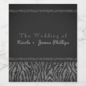 ゼブラスパークルシルバー&ブラックグラムシックなワインラベル ワインラベル (シングルラベル)