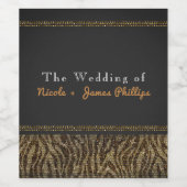 ゼブラスパークルシークインズグラムシックなワインラベル ワインラベル (シングルラベル)