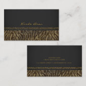 ゼブラスパークルシークインズグラムシックモダンエレガント 名刺 (正面/裏面)
