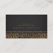 ゼブラスパークルシークインズグラムシックモダンエレガント 名刺 (裏面)