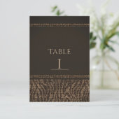 ゼブラスパークルブラウン金ゴールドグラムシックなテーブル番号 招待状 (スタンド正面)