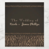 ゼブラスパークルブラウン金ゴールドグラムシックなワインラベル ワインラベル (シングルラベル)