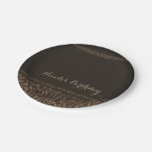 ゼブラスパークルブラウン金ゴールドグラムシックエレガントパーティー ペーパープレート (アングル)
