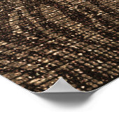 ゼブラスパークルブラウン金ゴールドグラムシックパーティーバナー ポスター (角)